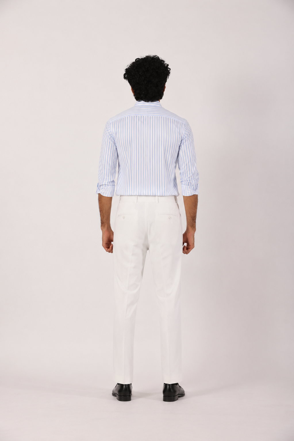 Azure Stripe Linen Blend Shirt