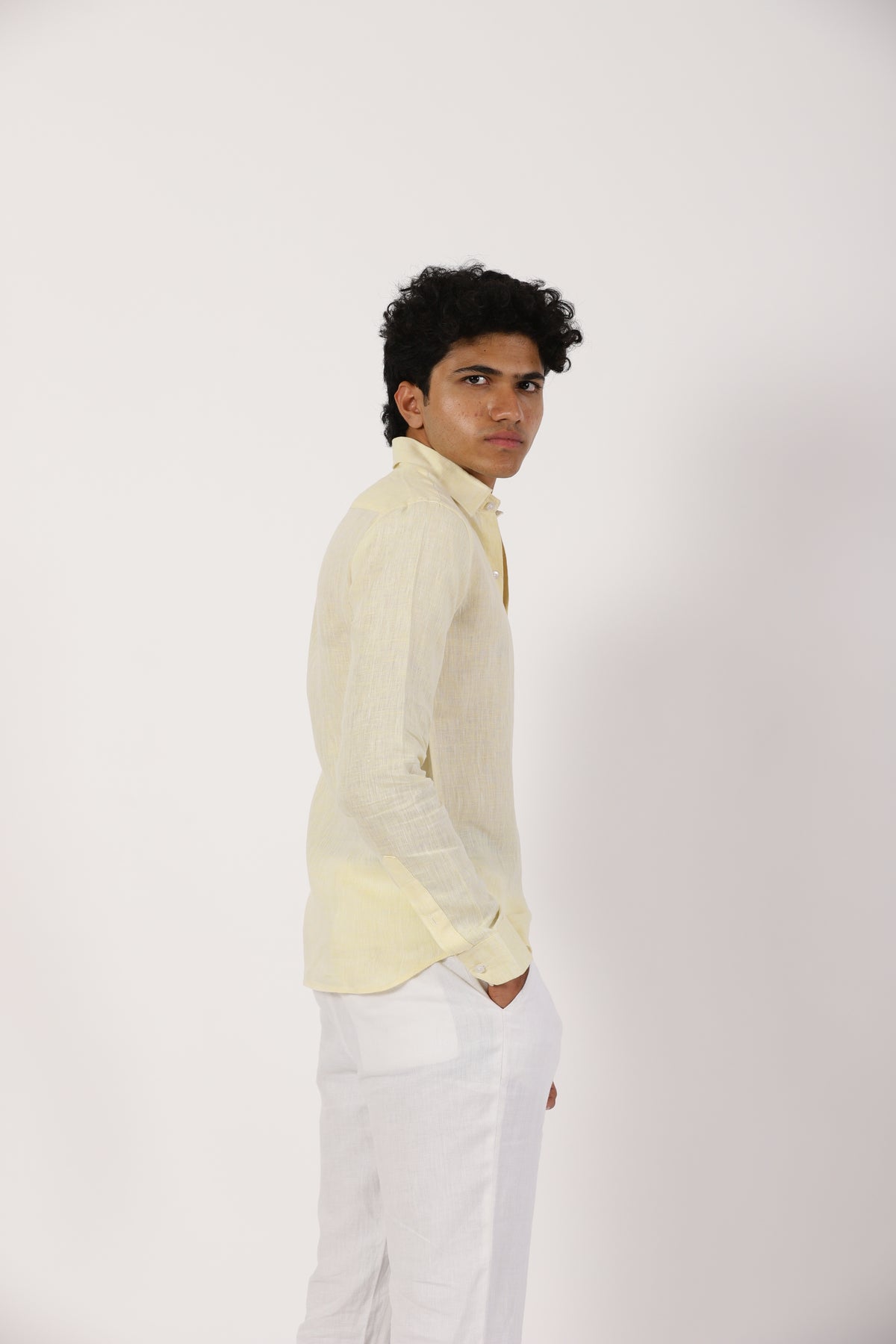 Light Yellow Linen Shirt
