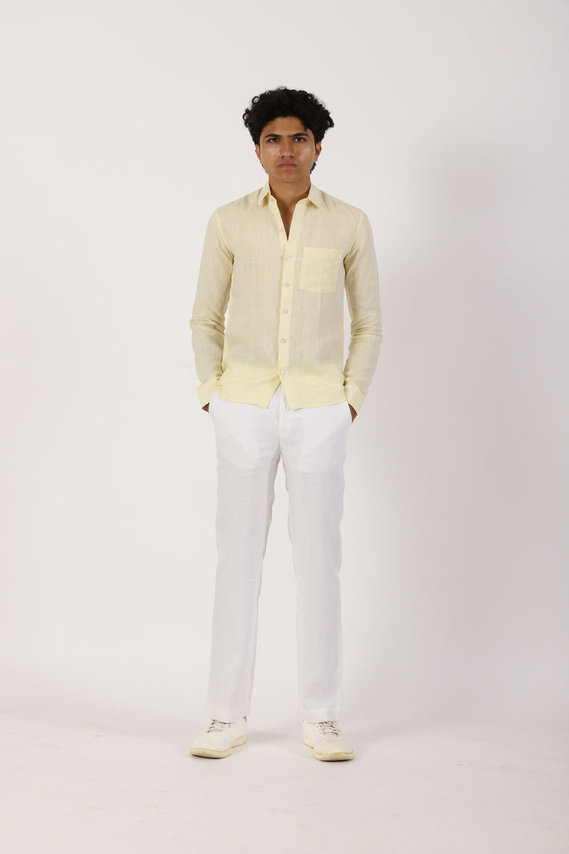 Light Yellow Linen Shirt