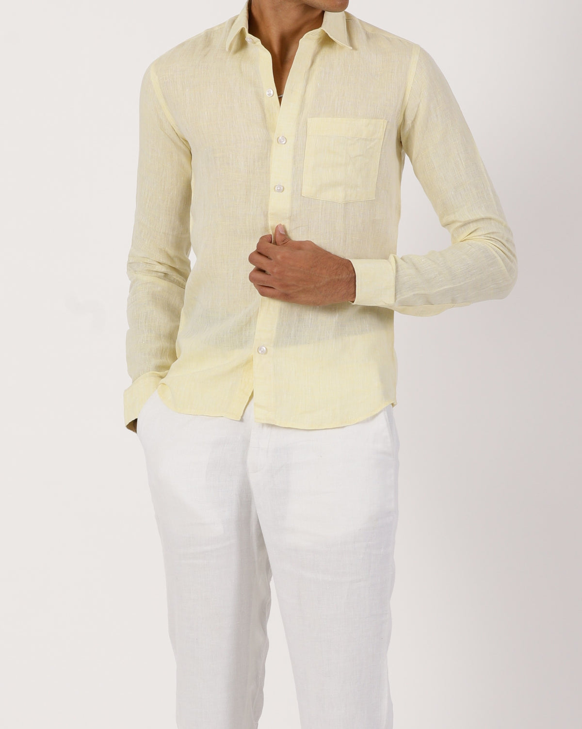 Light Yellow Linen Shirt