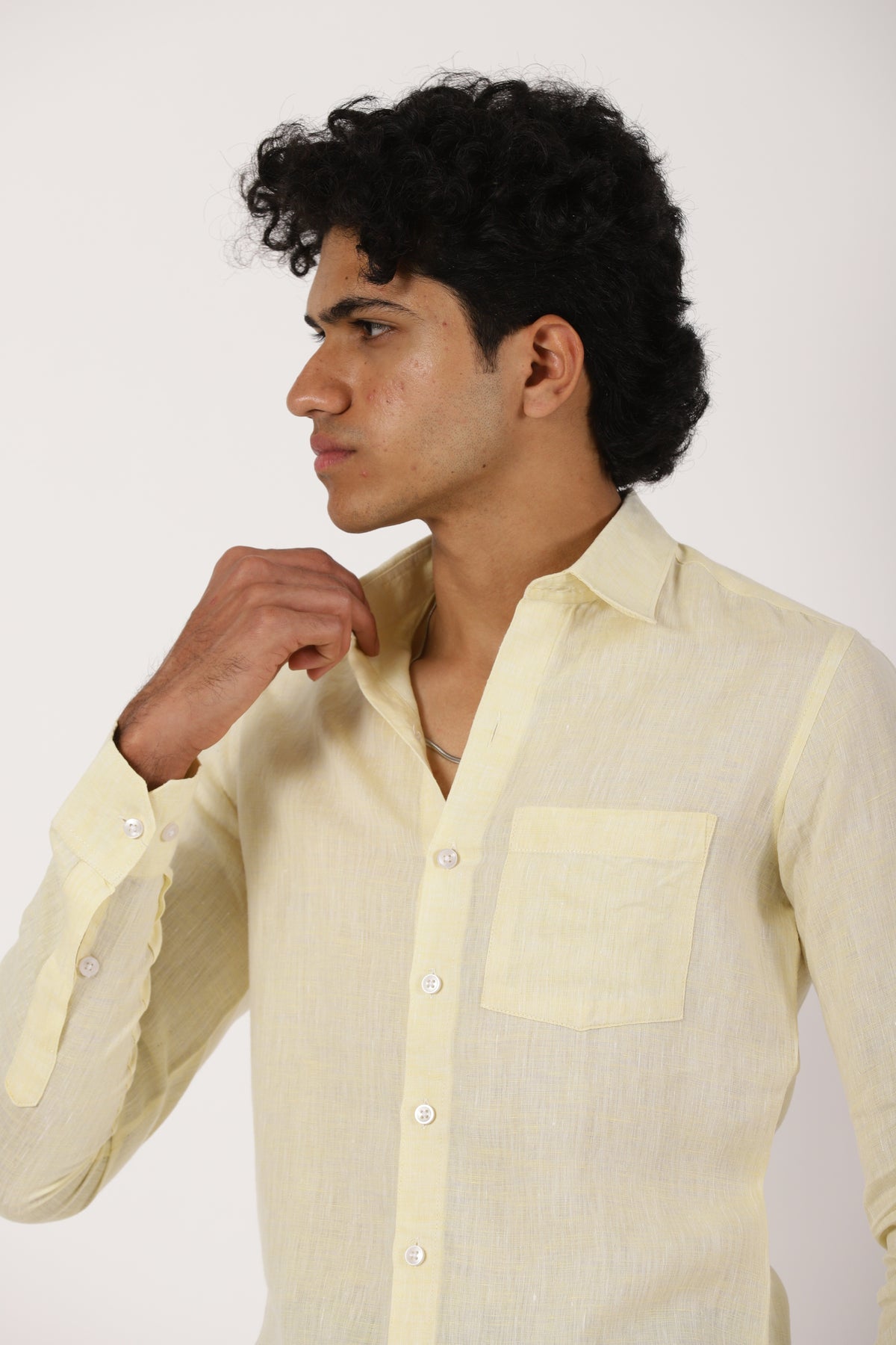 Light Yellow Linen Shirt