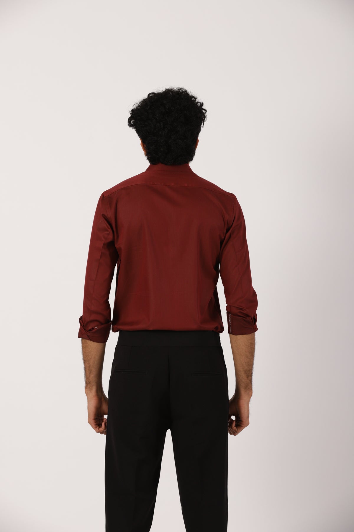 Maroon Satin Shirt