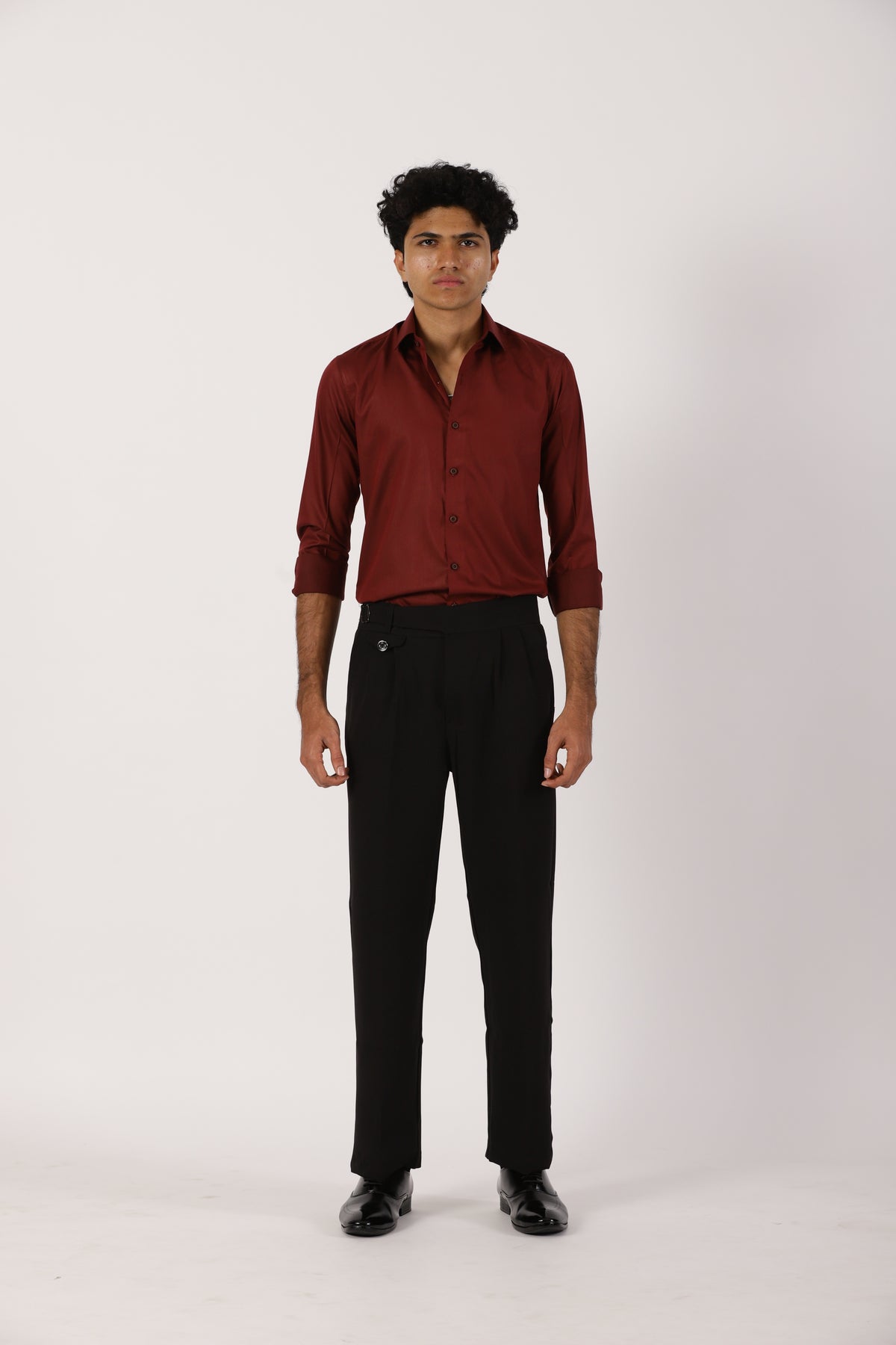 Maroon Satin Shirt
