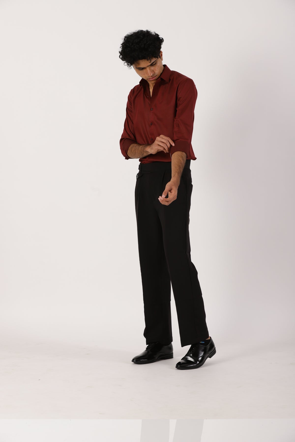 Maroon Satin Shirt